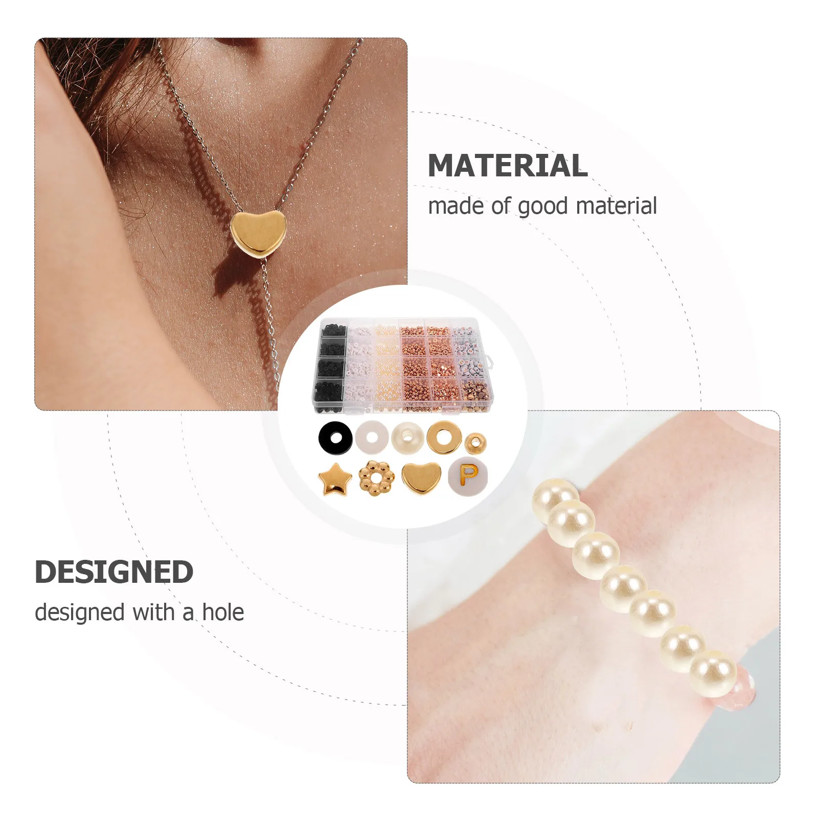 

DIY Beads for Bracelets Making Small Loose Spacer Jewelry Kit Handmade Headdress Accessories Gifts Bracelet Beads