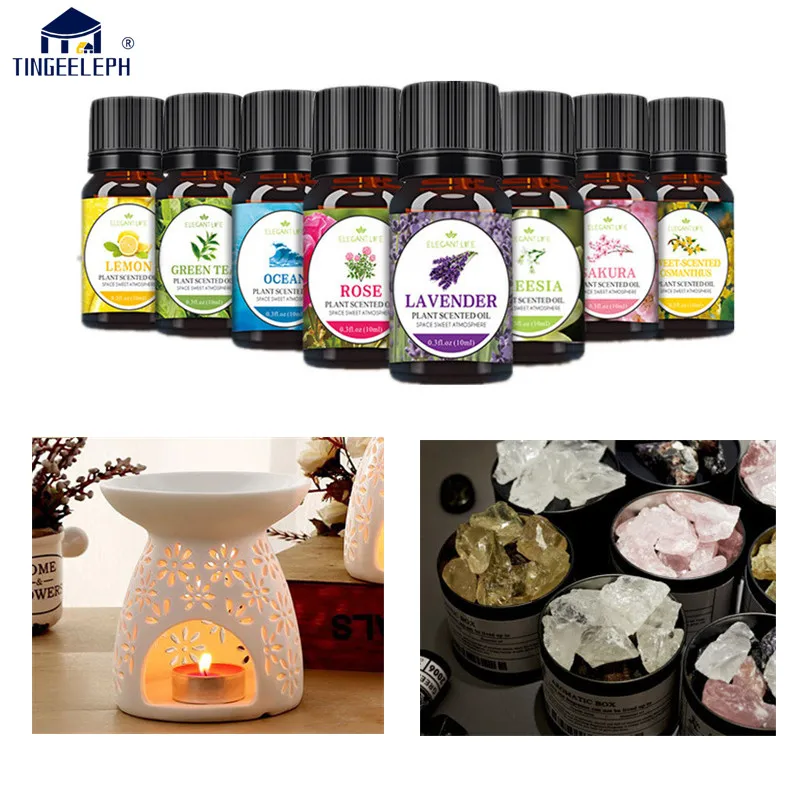 Organic Aromatherapy Essential Oils 10ml-100% Pure Natural, Humidifier, Diffuser, Massage Hair Care, Lavender, Eucalyptus Sakura