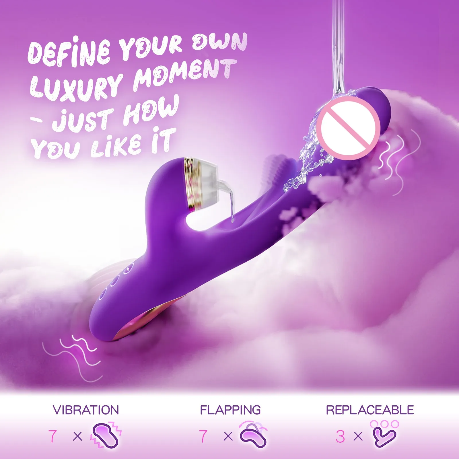 2024 Tapping Flapping Dildo Vibrator for Women Clitoris Stimulator With 3 Replaceable Head G Spot Vagina Massager Adult Sex Toys