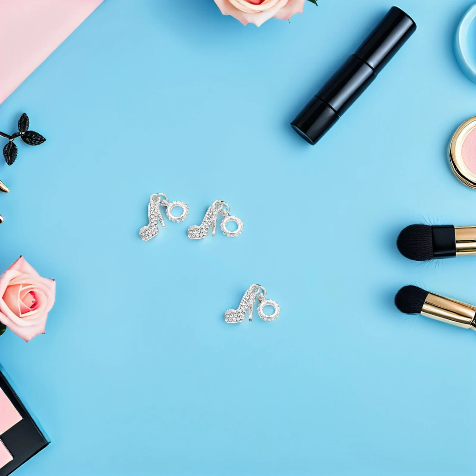 

10Pcs High Heel Jewelry Pendants Alloy Rhinestone Shoe Charms for DIY Bracelets Necklaces Accessories Shoe Jewelry