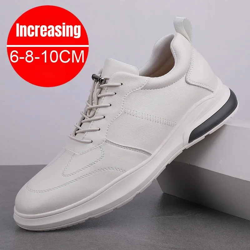 PDEP Autumn Korean  Invisible Height Increase Shoes Men 10cm Leather Causal Walking Sneakers Zapatillas Hombre sapato Masculino