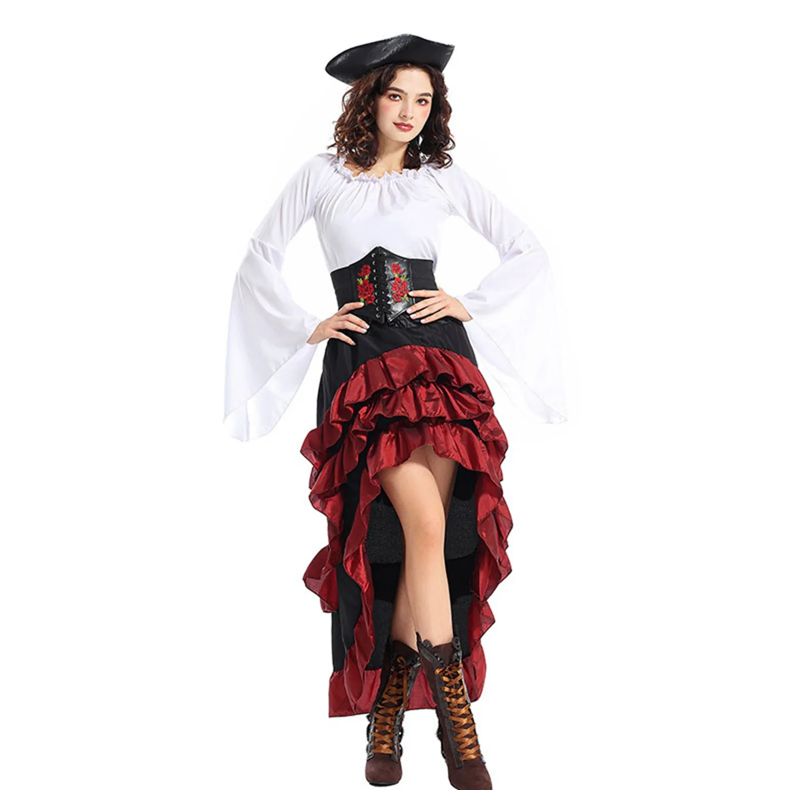 Captain Jack Pirate Costumes for Men Women Halloween Carnival Retro Medieval Caribbean Piracies Cosplay Clothes 2024 new