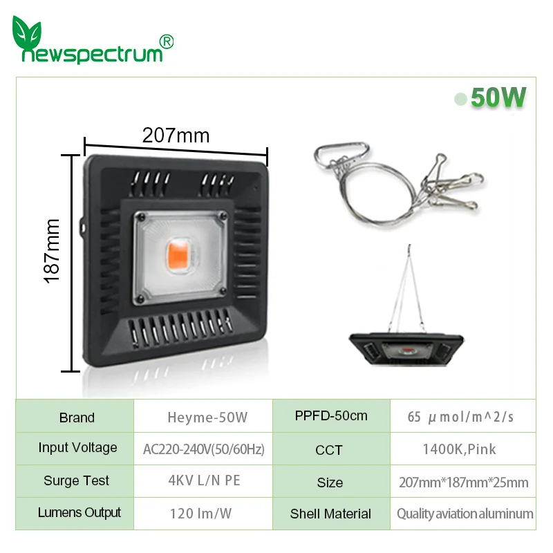 Full Spectrum LED Grow Light 50W 100W 150W High Lumen IP65 impermeabile per serra all'aperto idroponica fiore lampada per piante da frutto