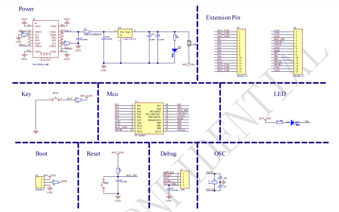 Puya PY32F003 Development Board, Kit Kit evaluasi mikrokontroler