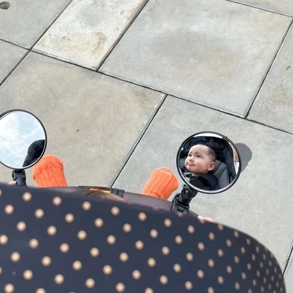 Wide Angle Stroller Rearview Mirror Shatterproof Adjustable Universal Wide Angle Convex Acrylic Safety Bike Rearview Mirror