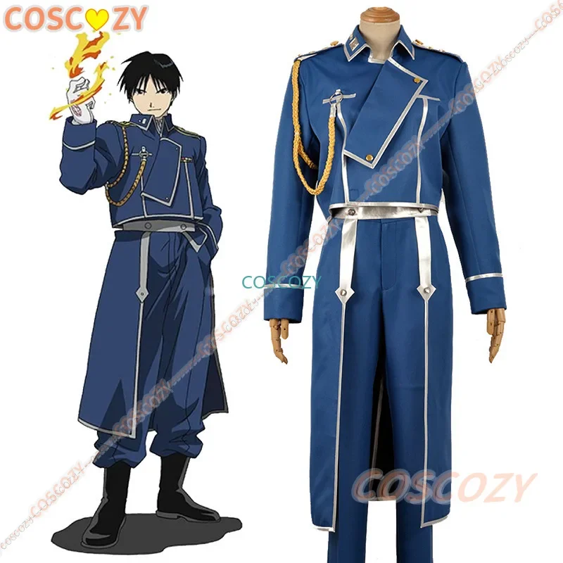

CosplayRoy Mustang Cosplay Costume Anime Fullmetal Alchemist Cosplay Adult Halloween Military Uniform Coat Pants Trench Set Part