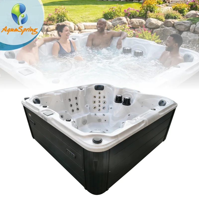Custom High Quality 7-Person Acrylic Outdoor Hot Tub With 100 Jets Balboa Intelligent Constant Temperature Jacuzzier Hot Tube Sp
