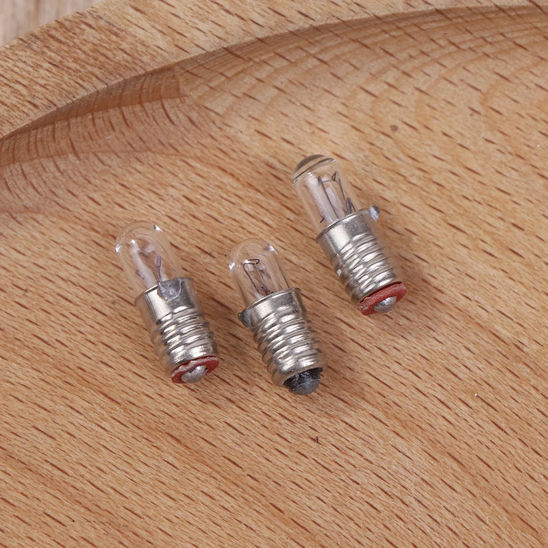 

10Pcs/Lot Mini Indicator Light Bulb E5 Screw Mouth Miniature Lamp Light Bulb 6.3V 12V 24V 0.1A Small Bulb Signal Lamp Bead
