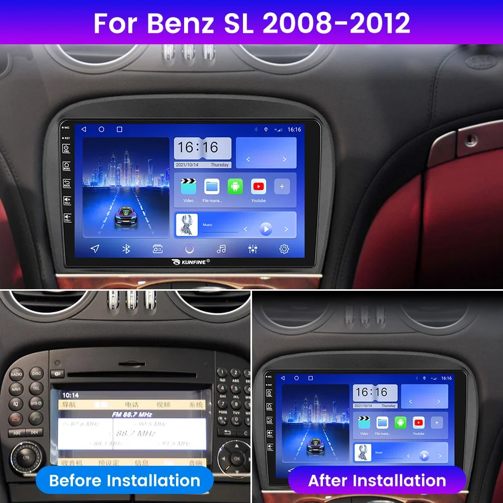 Android Car Radio For Benz SL 2008-2012 Car Stereo 2Din Octa Core GPS Navigation Player IPS Screen Carplay Android Auto