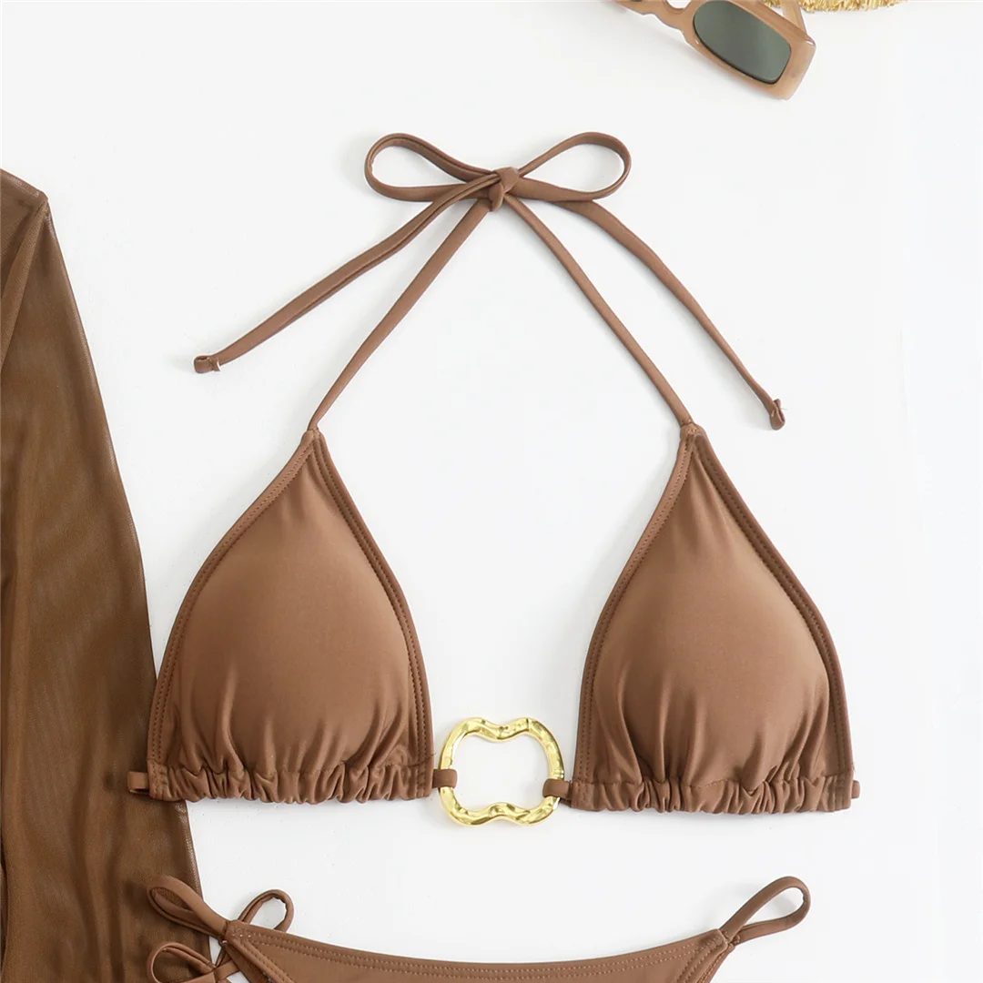 3-teiliges weißes Bikini-Set mit langen Ärmeln, Rock und Badeanzug für Damen, Badebekleidung, vierteiliges Bikini-Set, Badeanzug, Badebekleidung, Schwimmanzug V7015 – Detail 27
