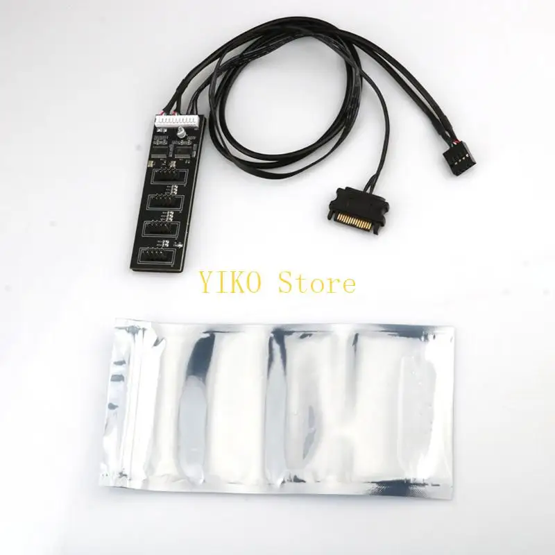 K32C USB2.0 9Pin To 4 Port Header Splitter Hubs With SATAs Power For Motherboards Expansion And Builds
