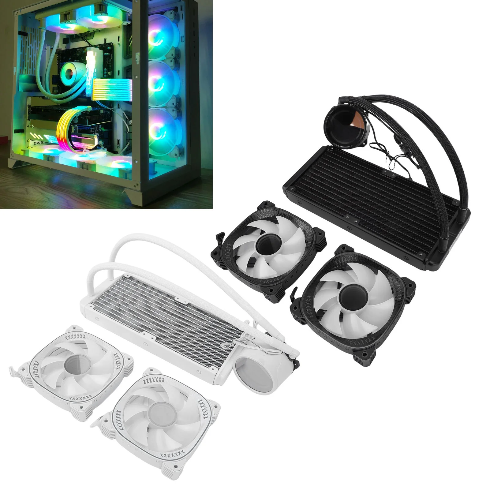 

ARGB Liquid CPU Cooler Support for AM4 AM5 2.2 Inch LCD Temperature Display Close Loop AIO Liquid Cooler with 240mm Radiator