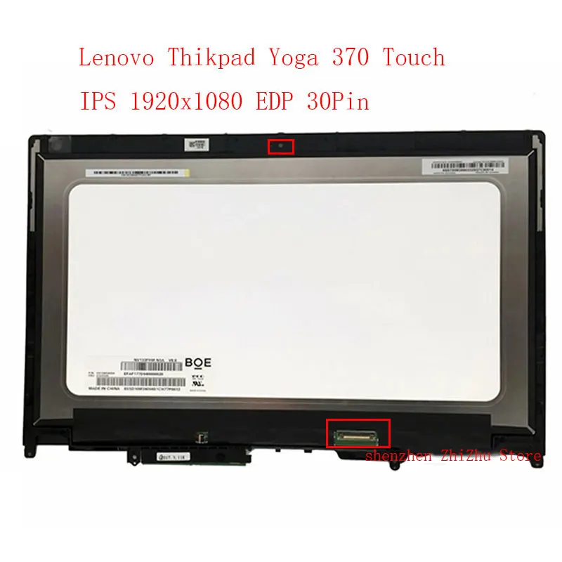 Yoga 370 display lcd 13.3 polegada laptops telas para lenovo thinkpad yoga 370 tela de toque digitador assembléia com quadro