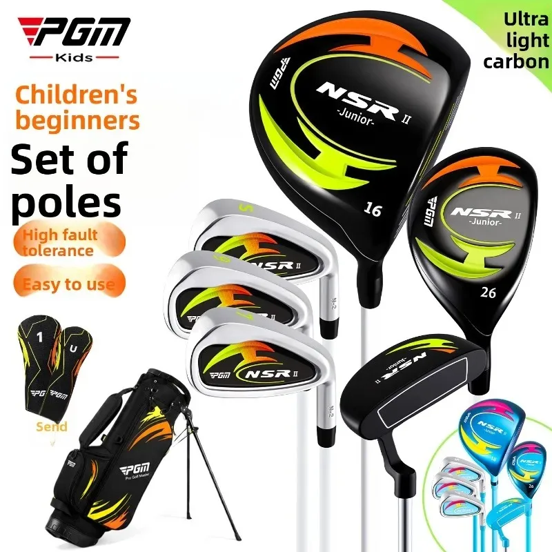 PGM Junior Golf Clubs Set 6 Clubs with Stand Bag Kids Youth Golf Set for Boys Girls Beginners 95-155cm Practice MJRTG019