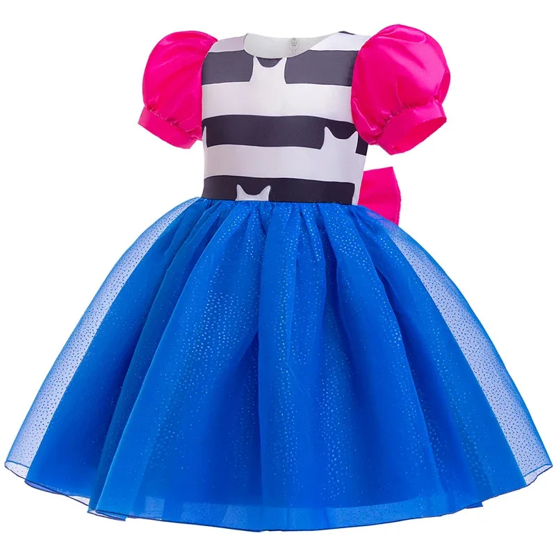 2 قطعة فستان الأميرة الفتيات مجموعة الكرتون غابي دمية رقيق نفخة الأكمام فستان شبكي مع القط عقال هالوين ملابس تنكرية للحفلات