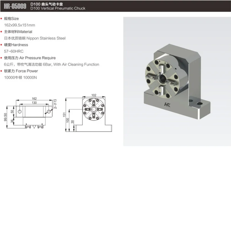 CNC precision positioning copper fixture 90 degree side milling head 3R system