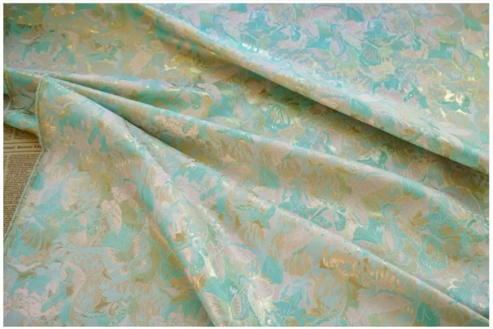 Relief Schmetterling Gold Seide Jacquard dekorative Stoff antiken Stil Kleid Weste DIY Nähen Stoff – Detail 7