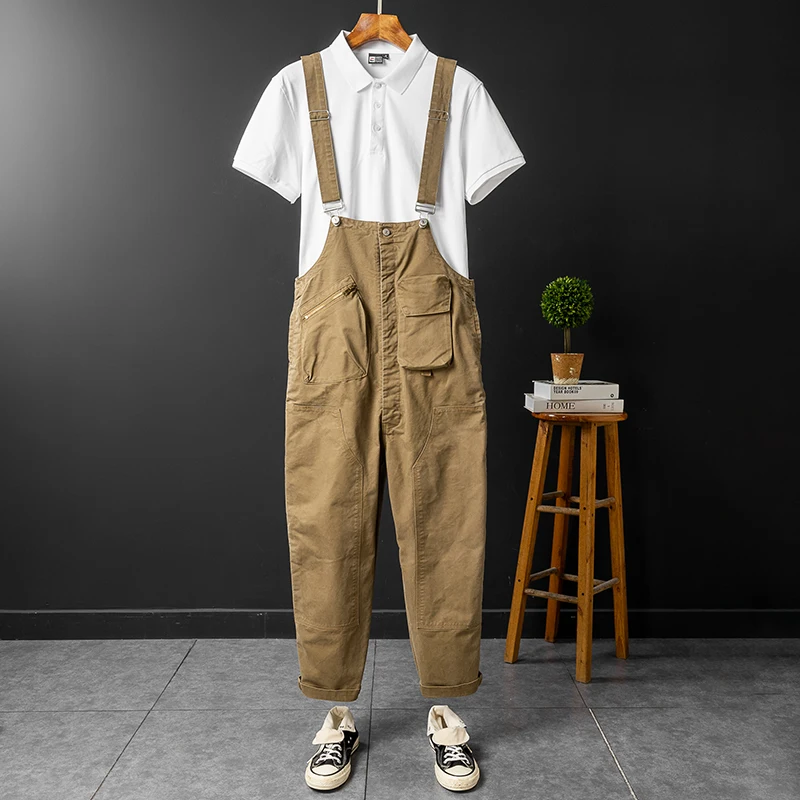 

Ретро прямые брюки Multi ket рабочие брюки ex Lazy Sle хип-хоп свободные комбинезоны длинные брюки коричневого цвета повседневная одежда