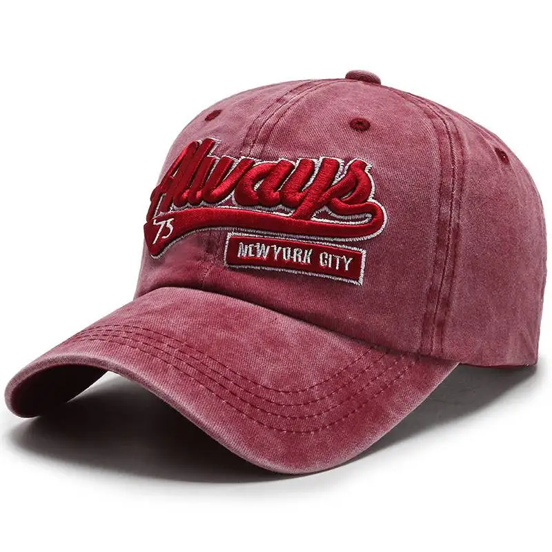 Men\'s ALWAYS Embroidered Baseball Hat Snapback Caps Hip-hop Hats Outdoor Adjustable Unisex Sunshade Cowboy Sunscreen Hat ﻿