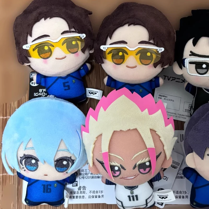 In Stock Bandai 10cm Blue Lock Hiori Isagi Yoichi Nagi Seishiro Mikage Dolls Fluffy Maumet Kawaii Pendants Puppet Keychain Gifts