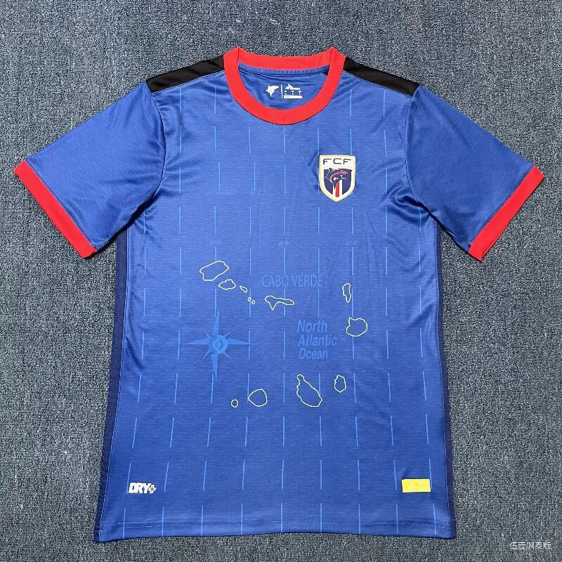 Camisa de Treino Masculina Cabo Verde 2025 Manga Curta Confortável Respirável Poliéster para Fãs