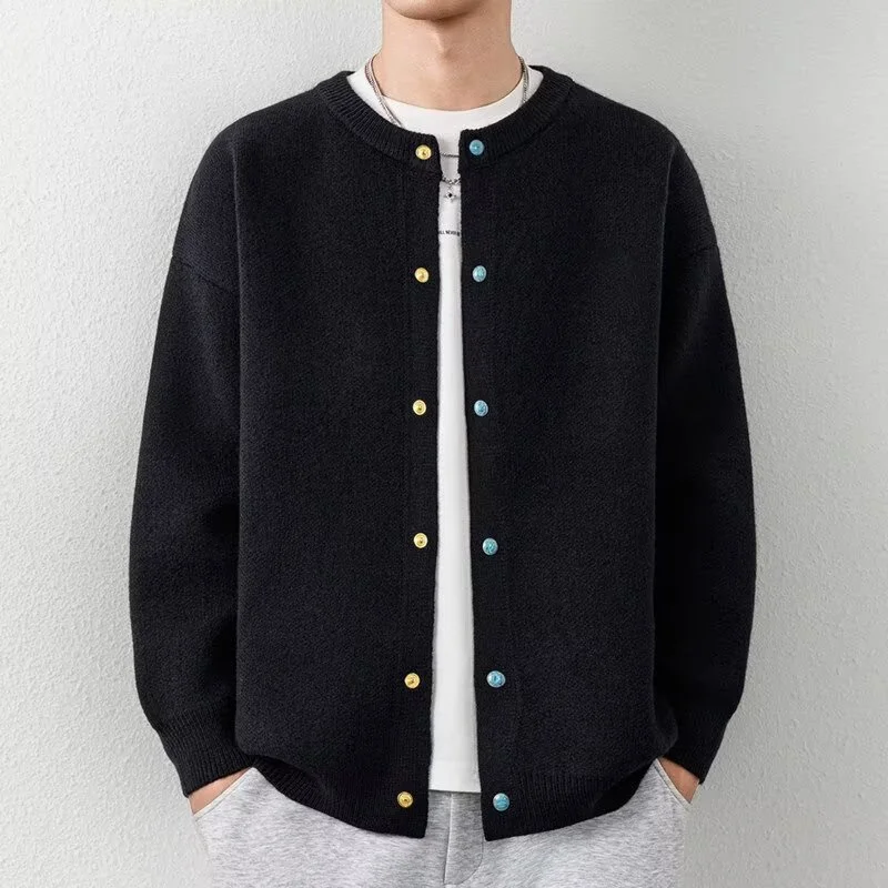Men's Casual Cardigan Sweater Y2K Knitwear