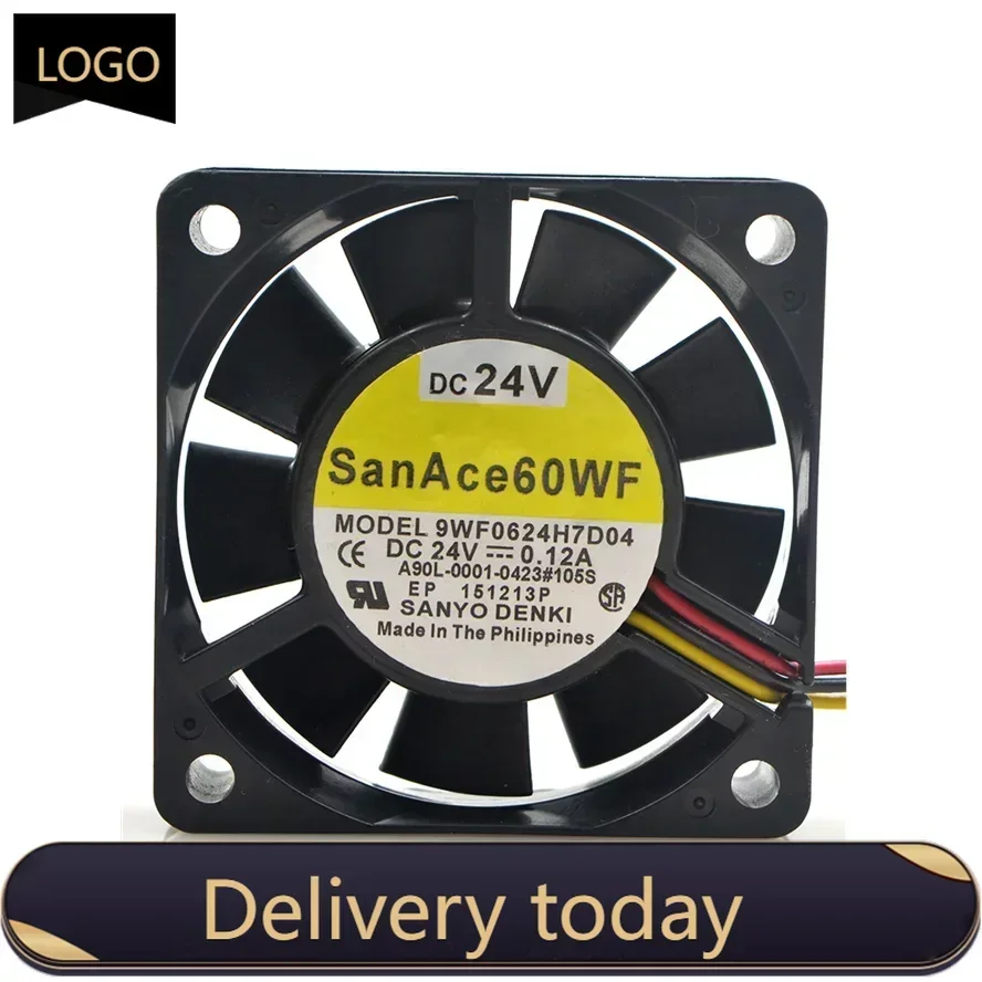 pa 60*60*15MM Sanyo 9WF0624H7D04 SAN AC 60 WF 6015 60MM Server Fan DC24V 0.12A 60*60*15MM Cooling fan For Server Case 3PIN
