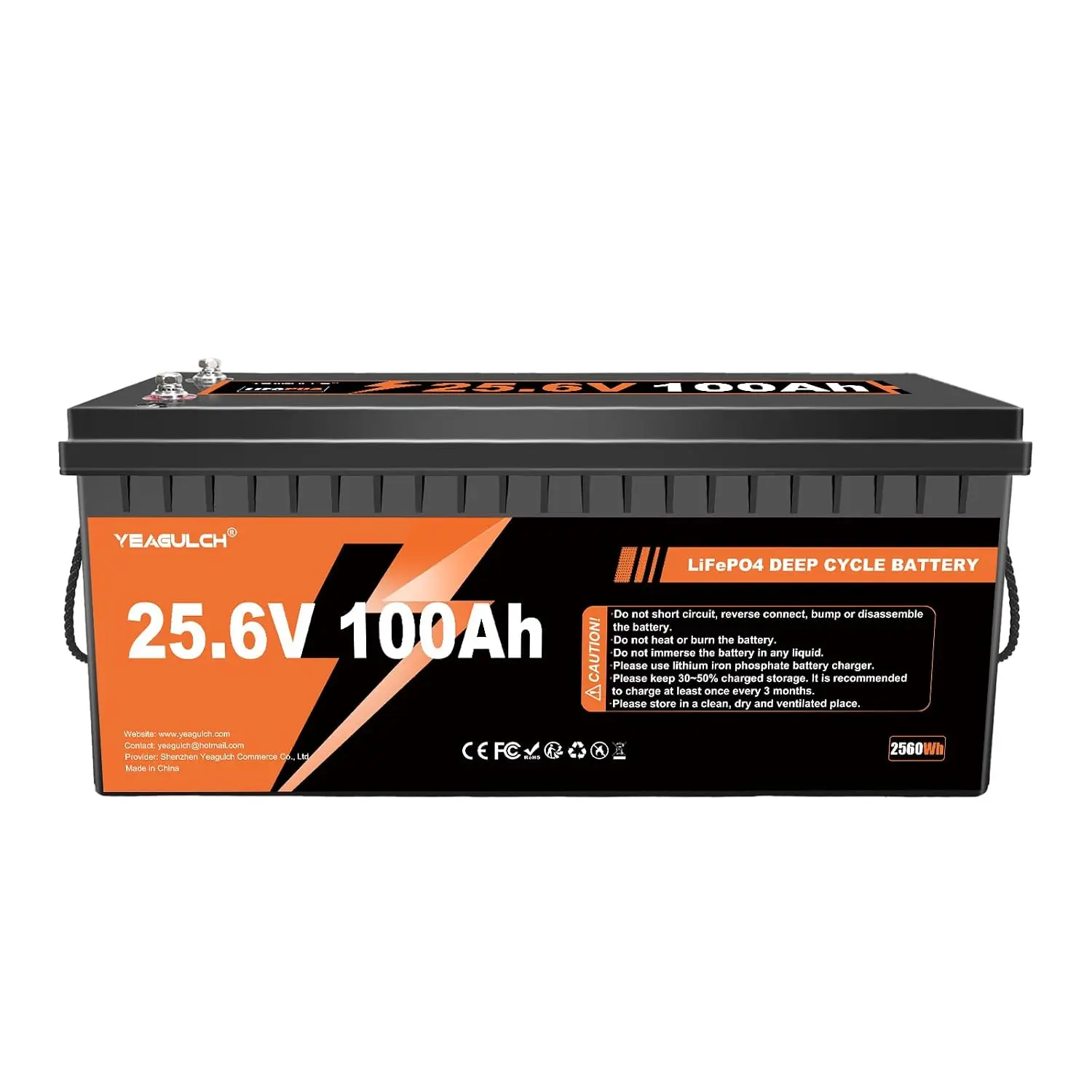 24V 100Ah LiFePO4 Lithium Battery with 100A BMS 2560Wh Up to 15000+ Deep Cycles Rechargeable Battery Perfect for RV Trolling Mot