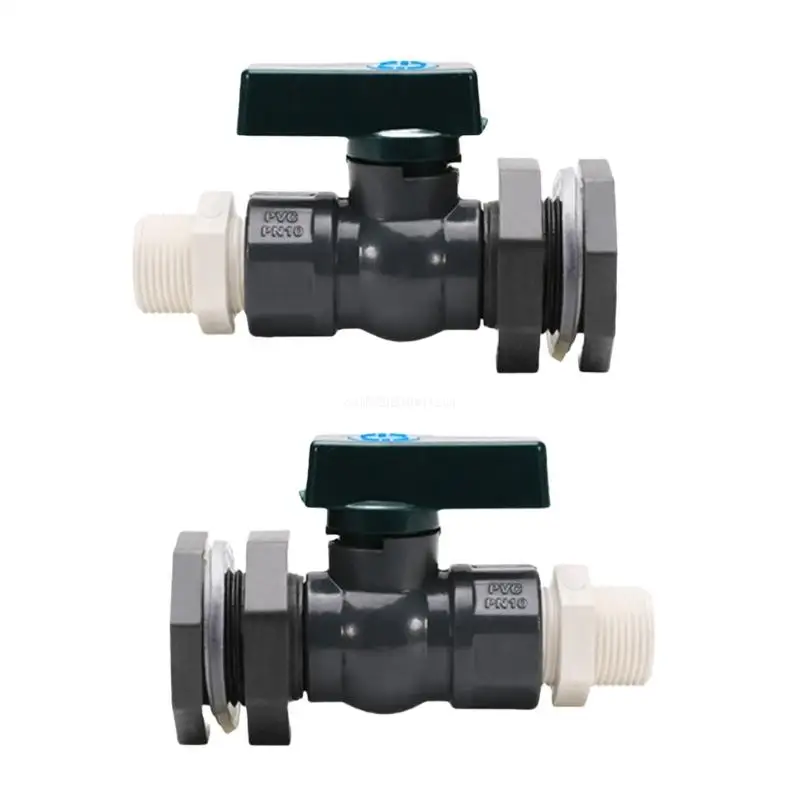 

2Pieces PVC Valves Spigot Set for Rain Barrels, 3/4 Inch Valves Set with Bulkhead Fitting Adapter for Pools Dropship