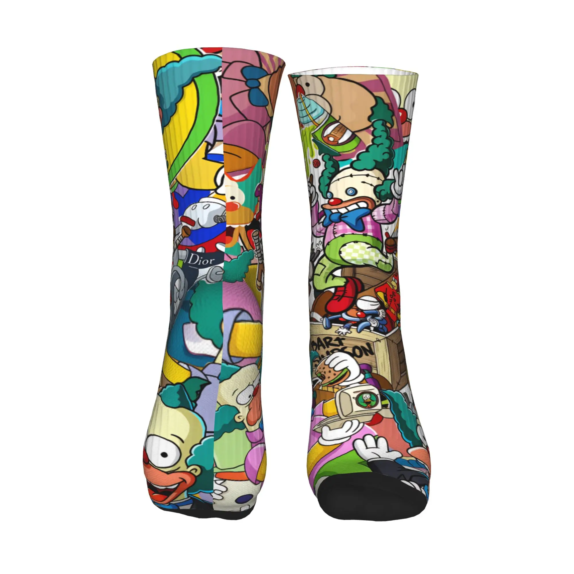 Men Socks Funny Clown Funny S-Simpsons Collage  Stockings Non-Slip Medium Soft Socks Spring Casual Custom Outdoor Socks
