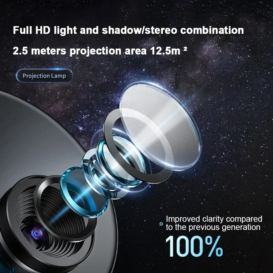 Imagem -03 - Led Star Galaxy Projector Night Light Ajuste de 360 ° Alto-falante Bluetooth Lâmpada de Projeção Estrelada para Quarto