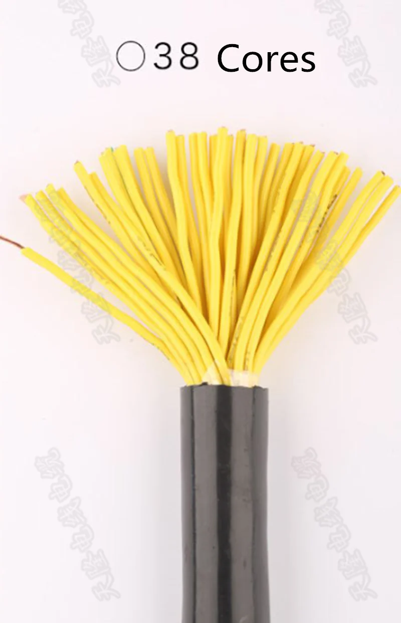 1Meter 18 AWG 0.75MM2/17 AWG 1MM2/15 AWG 1.5MM2 RVV 20/25/30/32/38/48 Cores Pins Copper Wire Conductor Electric RVV Cable Black