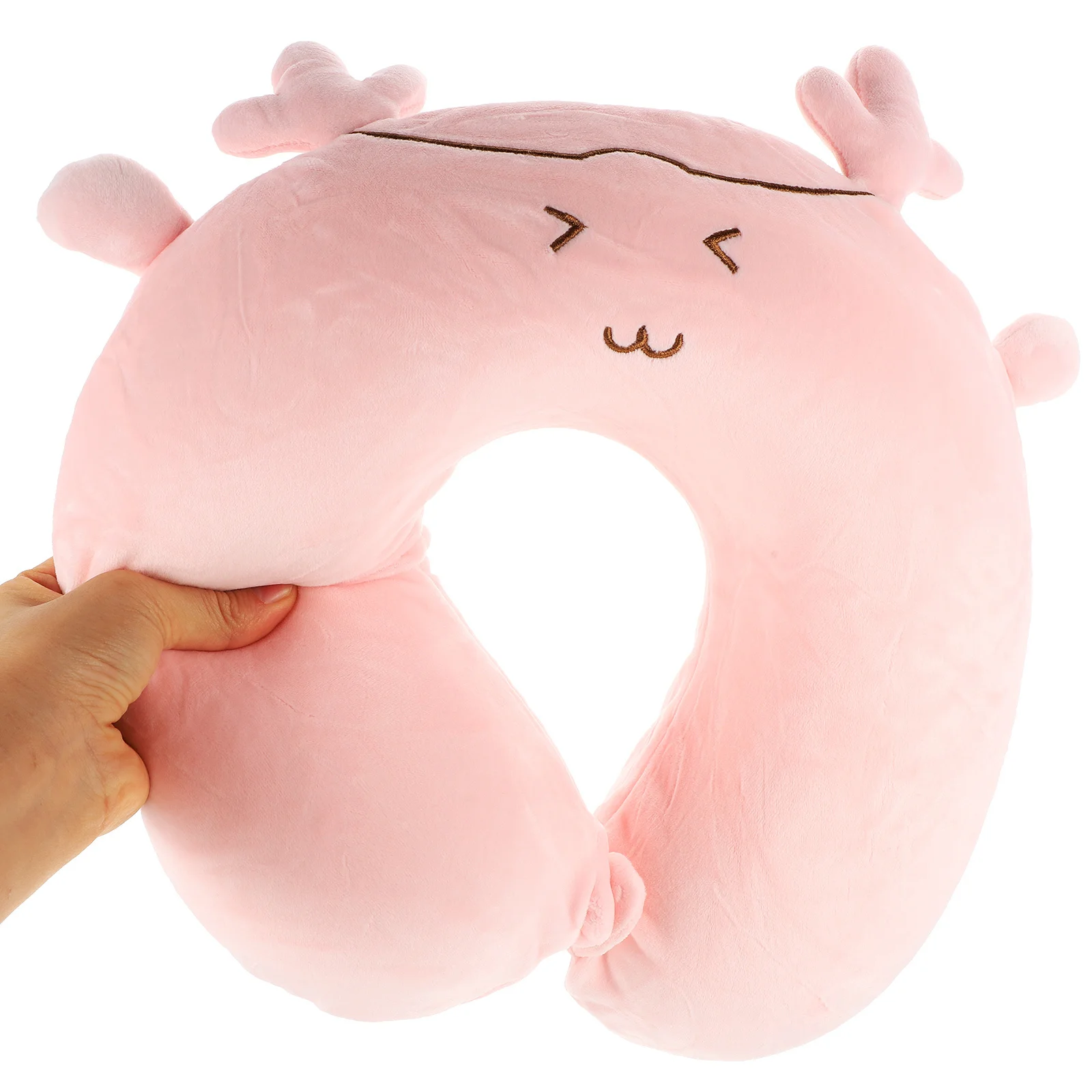 

1 set Memory Foam Neck For Animal -Shaped Travel Pillow Snap Fastener Cervical Support Nap Pillow For