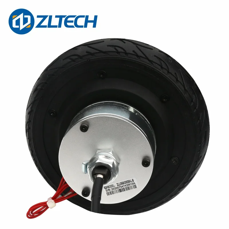 ZLTECH em codificador de baixa velocidade e alta estabilidade 6,5 polegadas 150W 24V 4A 150kg Carga 200RPM Motor de cubo elétrico DC sem escova com freio 5N.m