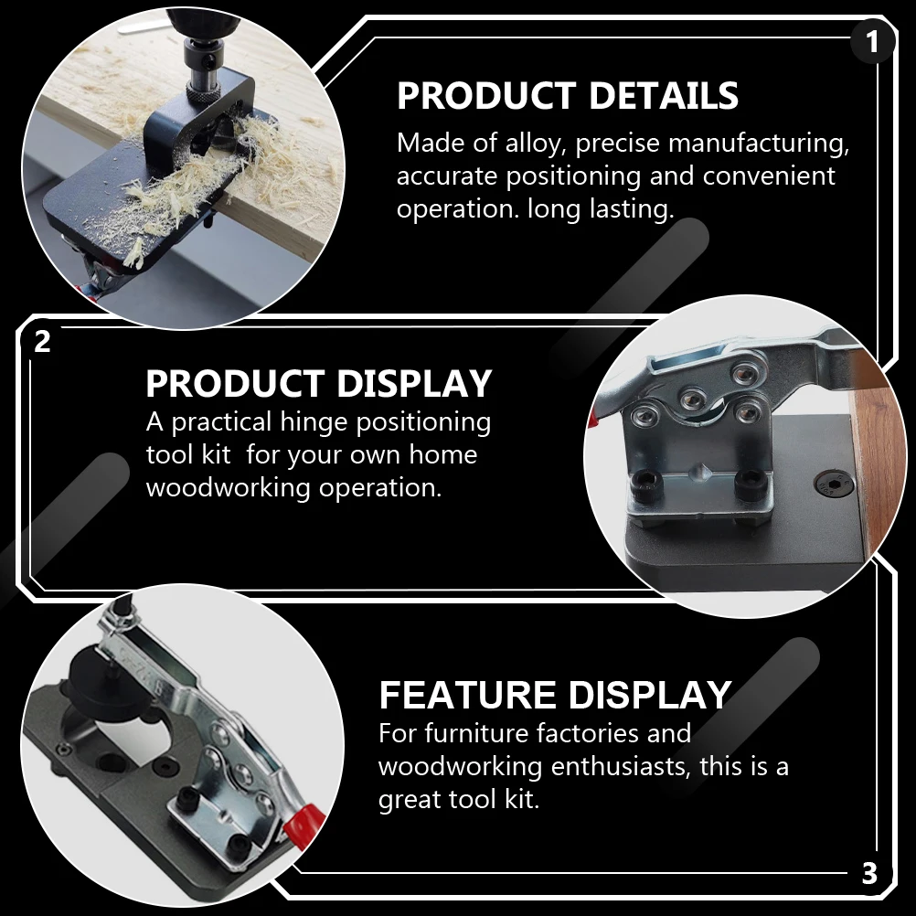

1 Set 35Mm Hinge Hole Opener Locator Drilling Positioning Adjustable Drill Guide For Cabinet Door Installation Carpentry Kit