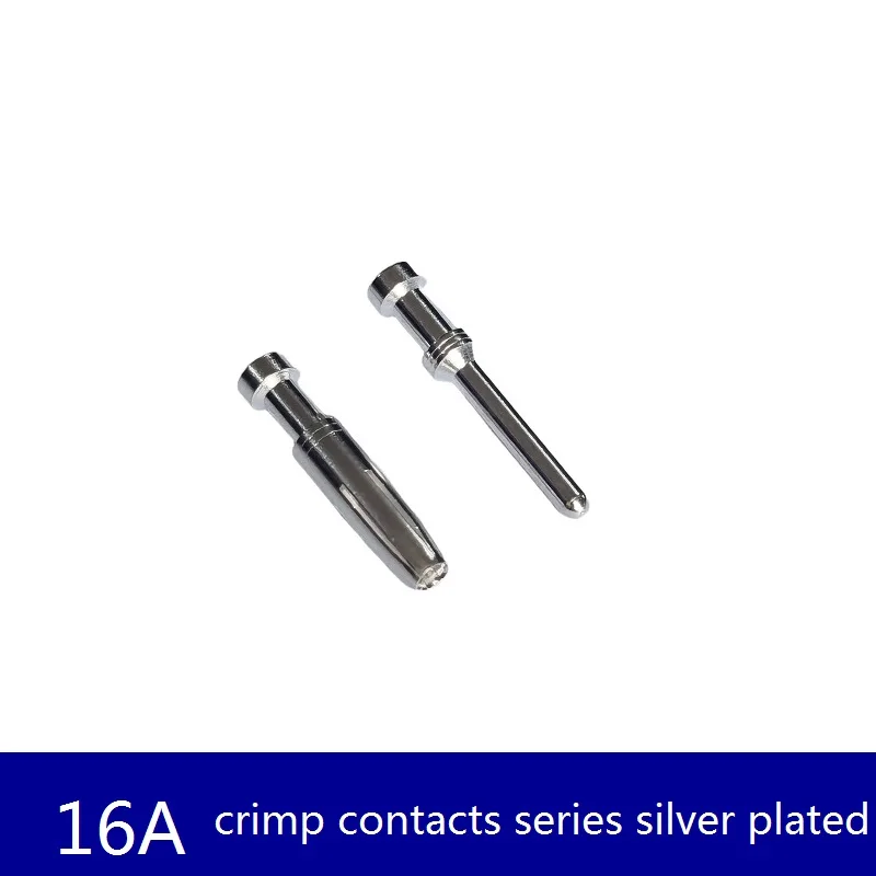 Heavy Duty Connector Male and Female Crimping Contacts Silver Plant Pin 16 A For HEE,HM,HK,0.5mm², 1mm², 1.5mm², 2.5mm²