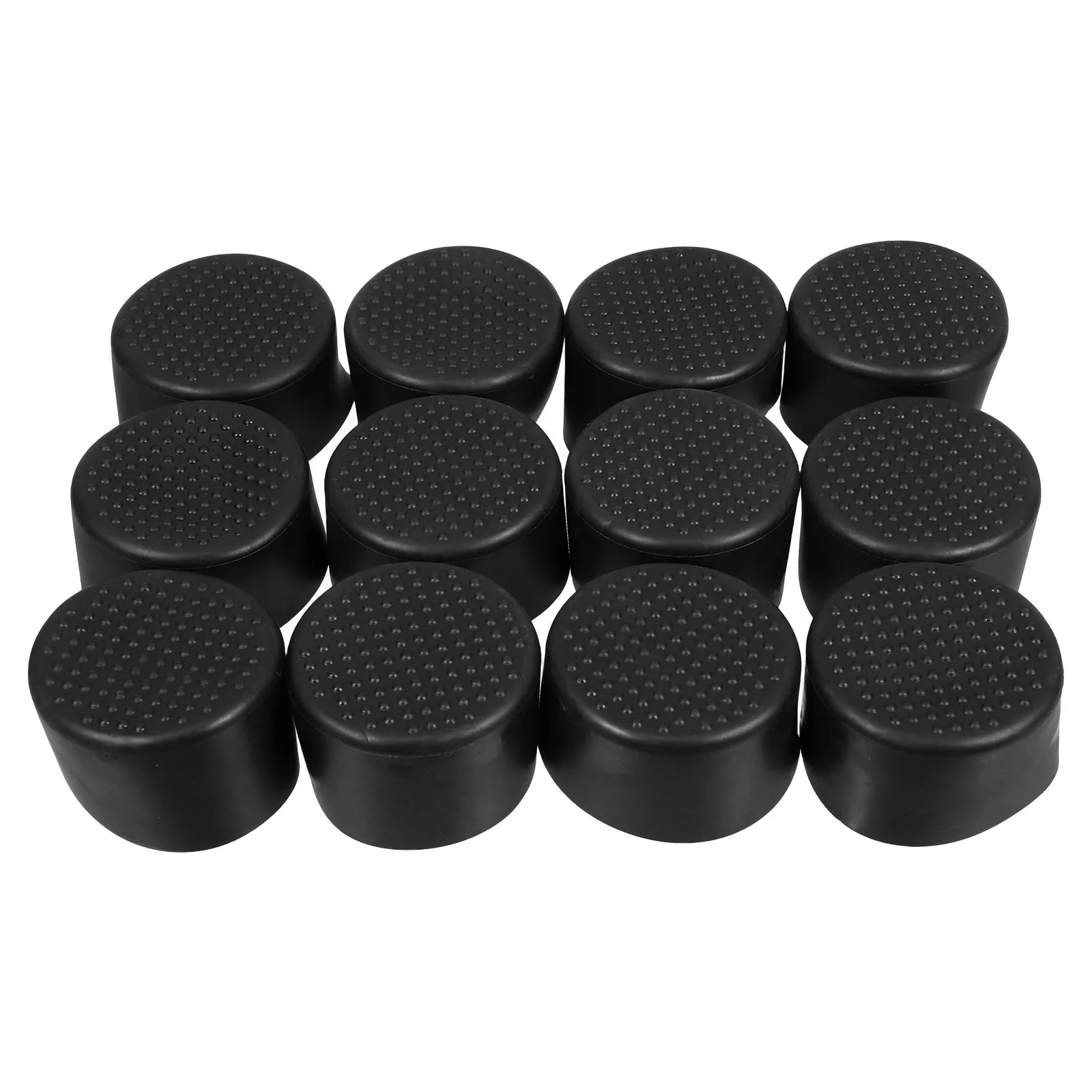 

12Pcs Black Rubber Chair Leg Caps Round Anti-Slip Furniture Feet Covers 22mm Chair Floor Protectors for Hardwood