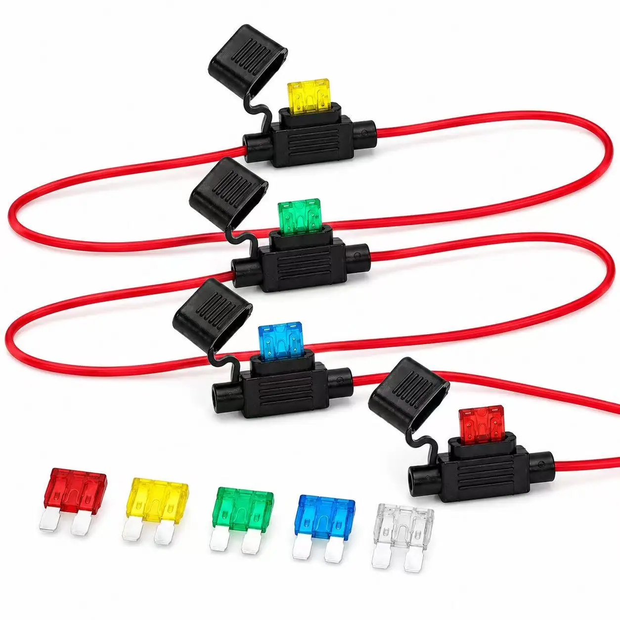 1PCS Waterproof Fuse Holder 32V Medium Mini Small 18AWG and Blade Fuse 50A 1A 2A 3A 5A 7.5A 10A 15A 20A 25A 30A 35A 40A