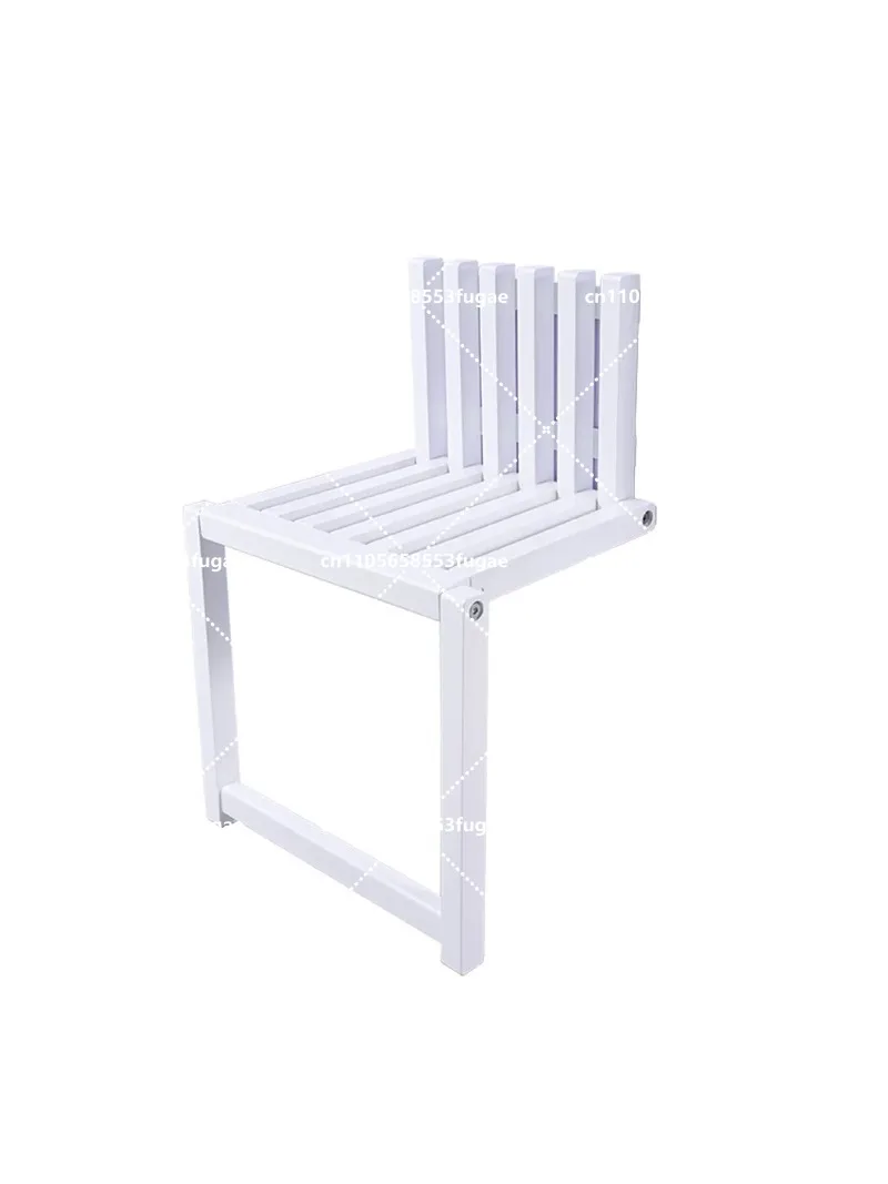Wall Mounted Folding Chair Solid Wood Porch Chair Door Shoe Cabinet Hidden Footstool Folding Bathroom Balcony Living Stool