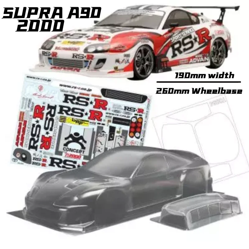 1/10 supra A90 2000 PC Body shell 190mm width Transparent Clean no paint 260mm wheelbase for 1/10 rc tamiya hsp yokomo mst