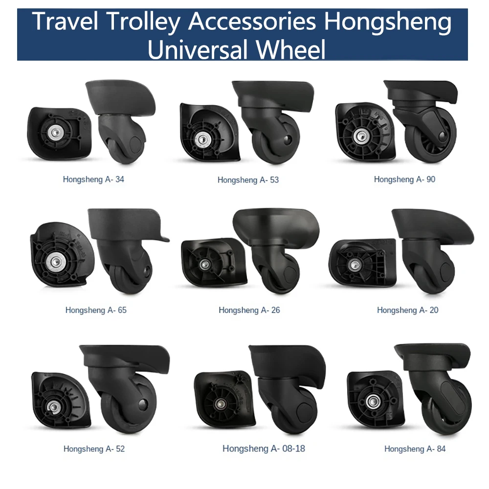 Hongsheng Universal Roda Trolley Caso, senha Mala, silencioso, antiderrapante, reparação e substituição