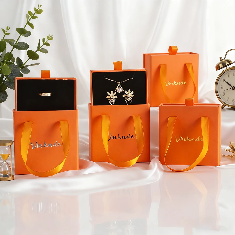 100 قطعة مجوهرات السفر خمر تخزين حلقة القرط صندوق يده المحمولة درج المنظم شعار مخصص السنة الجديدة هدية الزفاف #1