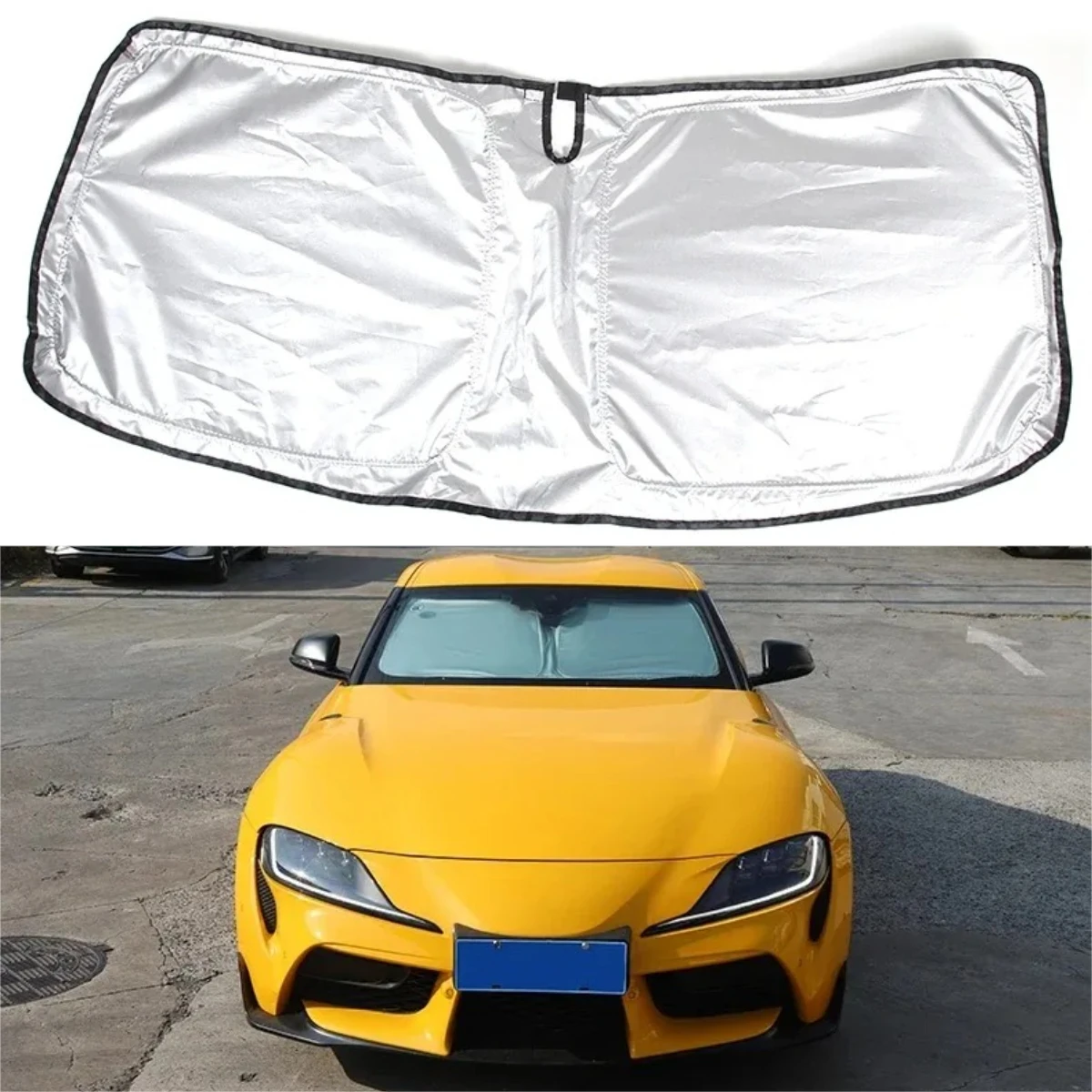 

Для Toyota Supra GR MK5 A90 2019-2023 переднее стекло автомобиля солнцезащитный козырек автомобильные аксессуары ткань серебристый