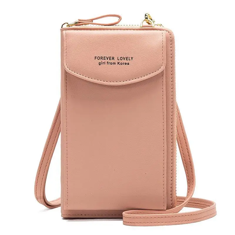 Hot selling vertical square mobile phone bag trendy women's diagonal cross bag single shoulder PU leather soft surface solid