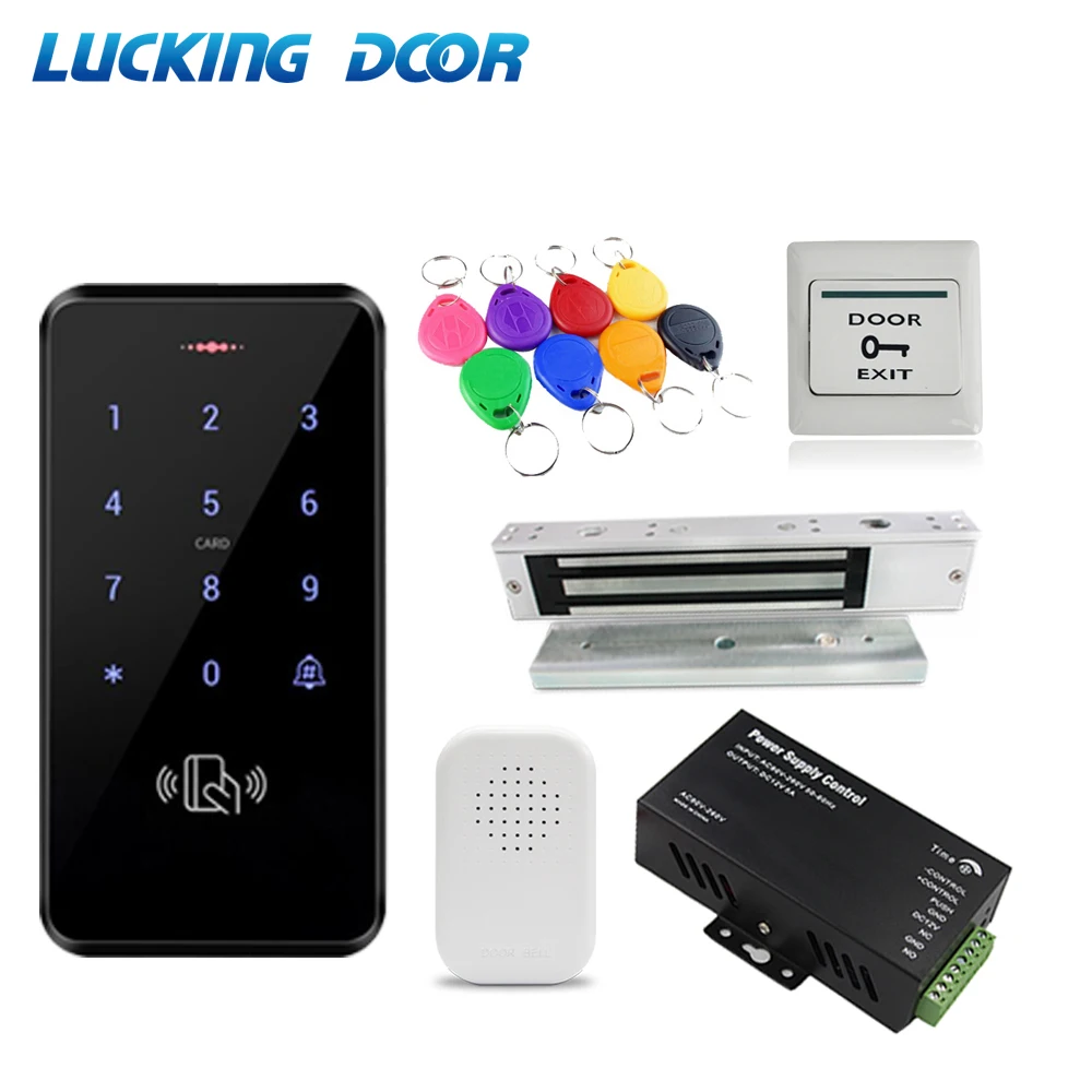 

Waterproof 125KHZ Door Access Control System Kit RFID Touch Keypad Electric Magnetic Lock WG 26/34 3000 user with Access Power