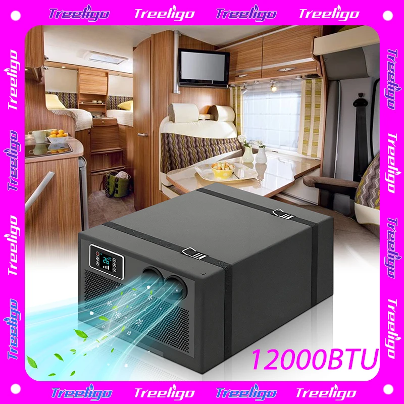 Treeligo 12000BTU Portable Automotive Electric Air Conditioner 24V All-in-one Embed Car Air Conditioner for RV Camper Van Truck