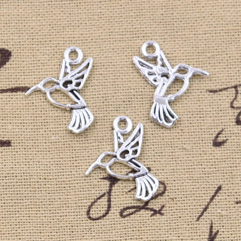 50pcs Charms Magpie Bird 23x17mm Tibetan Silver Color Pendants Antique Jewelry Making DIY Handmade Craft