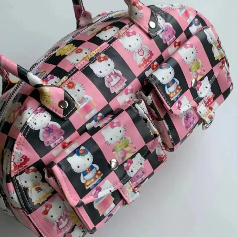 Sanrio hello kitty modowa moda trend osobowości wyjątkowy pokaz mody śliczny nadruk bostońska torebka torba pod pachami duża torba miejska ba