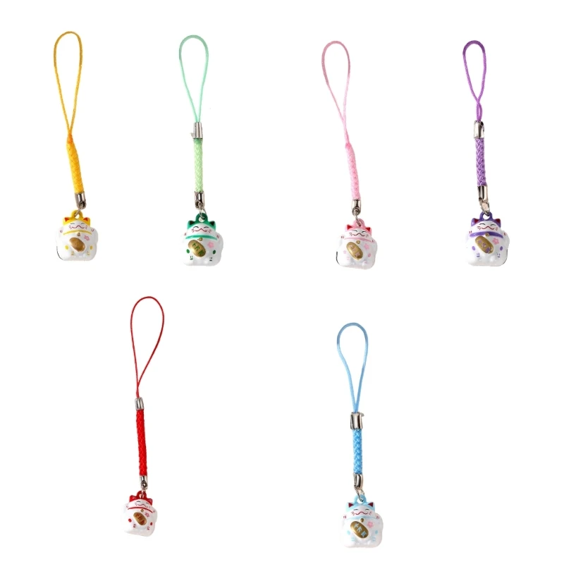 Fortune Pendant Keychains With Bells Colorful Good Luck Pendants Accessory