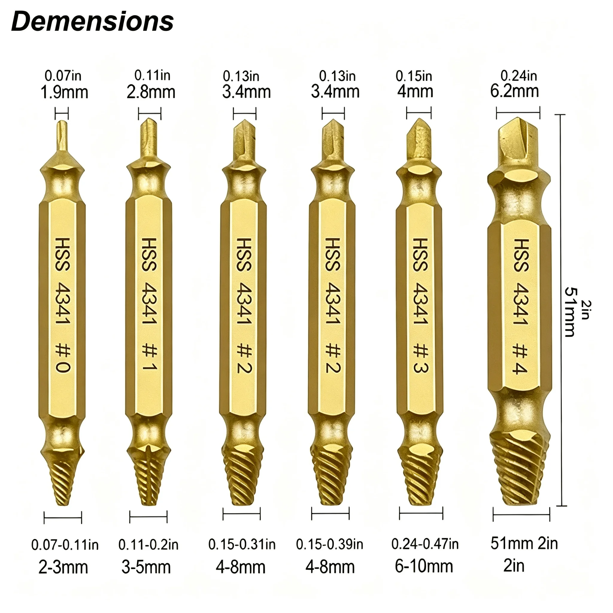 Damaged Screw Extractor Set HSS Drill Bit Stripped Broken Remover Small Easily Quickly Take Out Kit Easy Demolition Power Tools